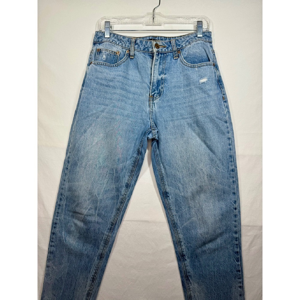 Forever 21 Mom Jeans High Waist Distressed Light Wash Denim Womens Size 28